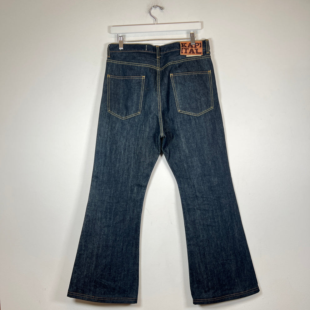 Kapital Dark Blue Okabellbo Flared Jeans Size 32