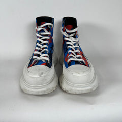 Alexander McQueen Blue & Red High Top Sneaker Size 45