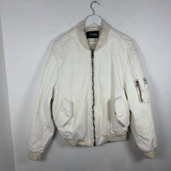 Raf Simons SS23 White Leather Bomber Jacket