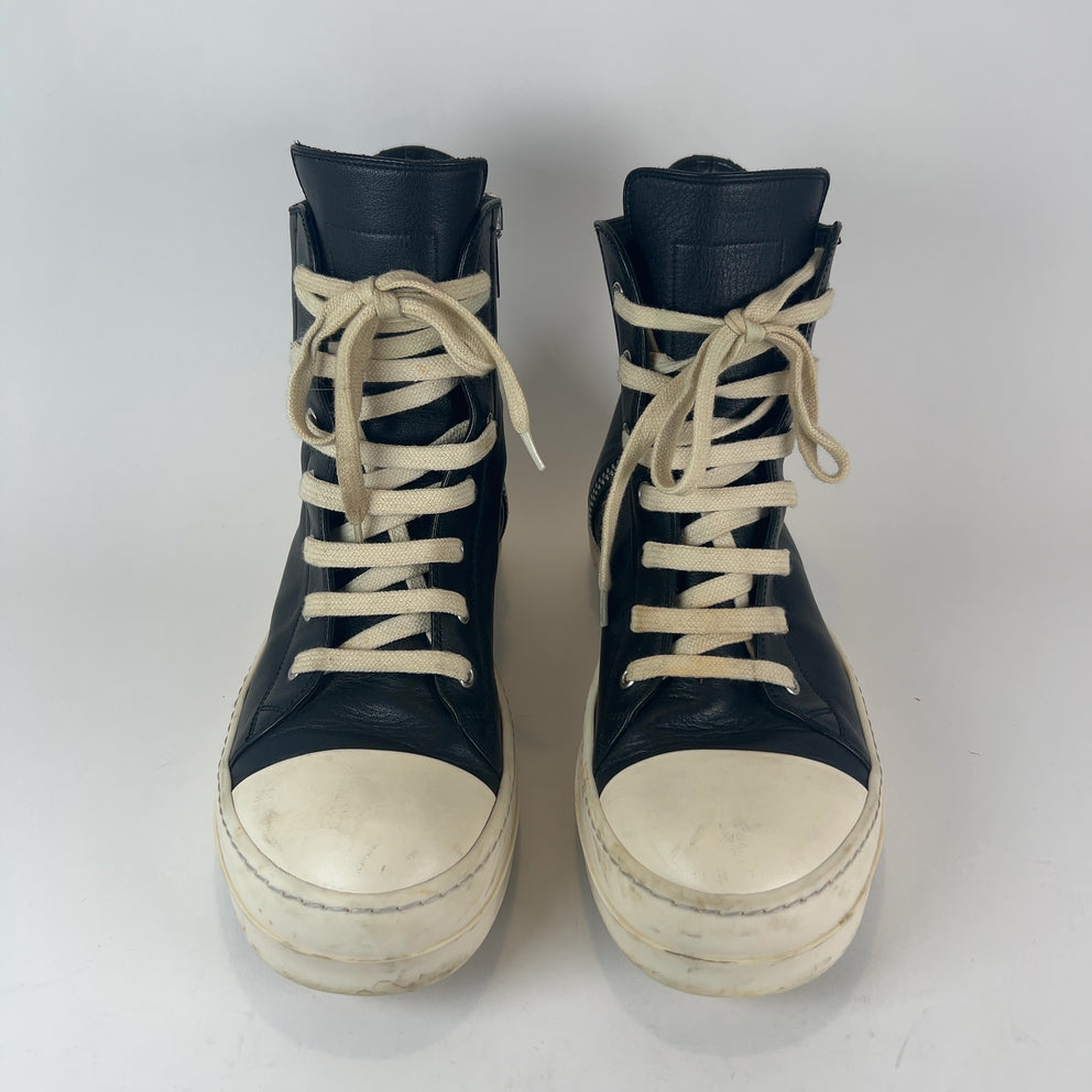 Rick Owens Leather Ramone Hightop Sneakers