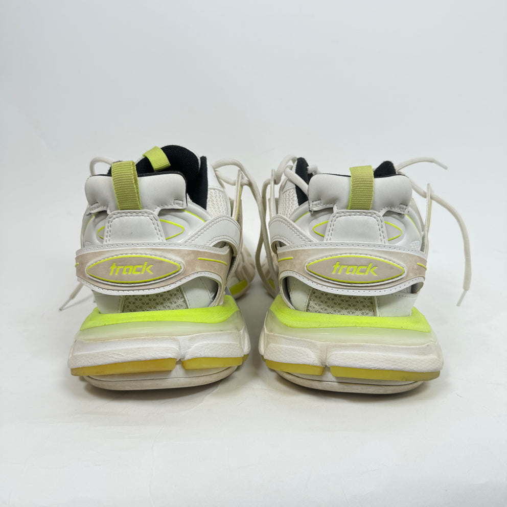 Balenciaga White/Neon Yellow Track Sneakers Size 43