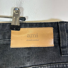 Ami Paris Black Washed Baggy Fit Jeans