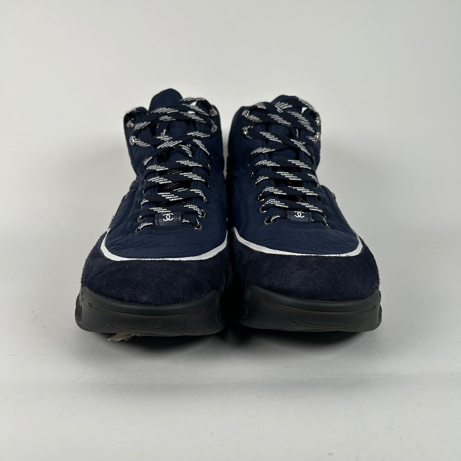 Chanel High Navy Trainers Size 46