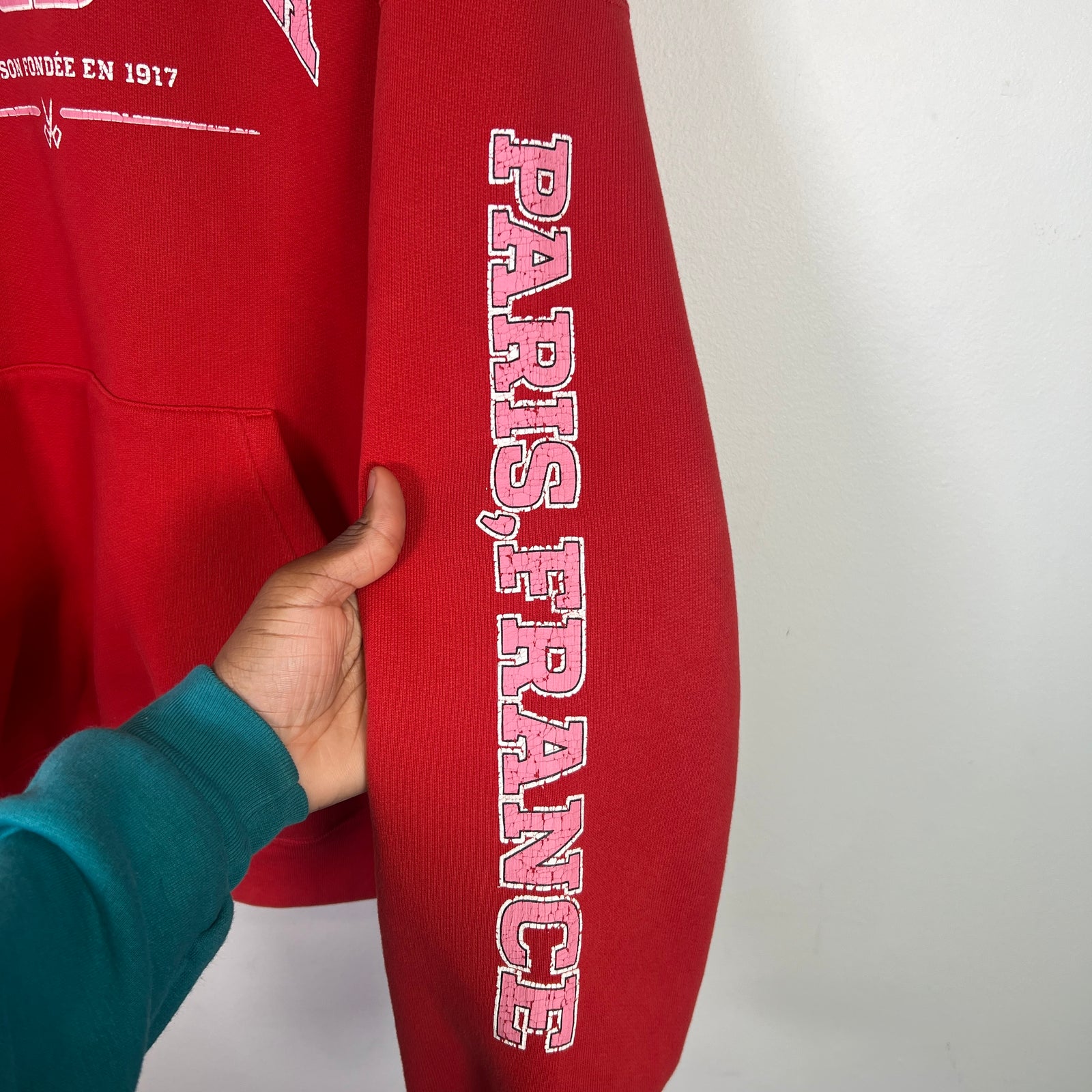 Balenciaga Red Maison Fondee 1917 Wide Fit Hoodie Size 2