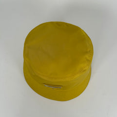 Prada Yellow Nylon Logo Bucket Hat Size M