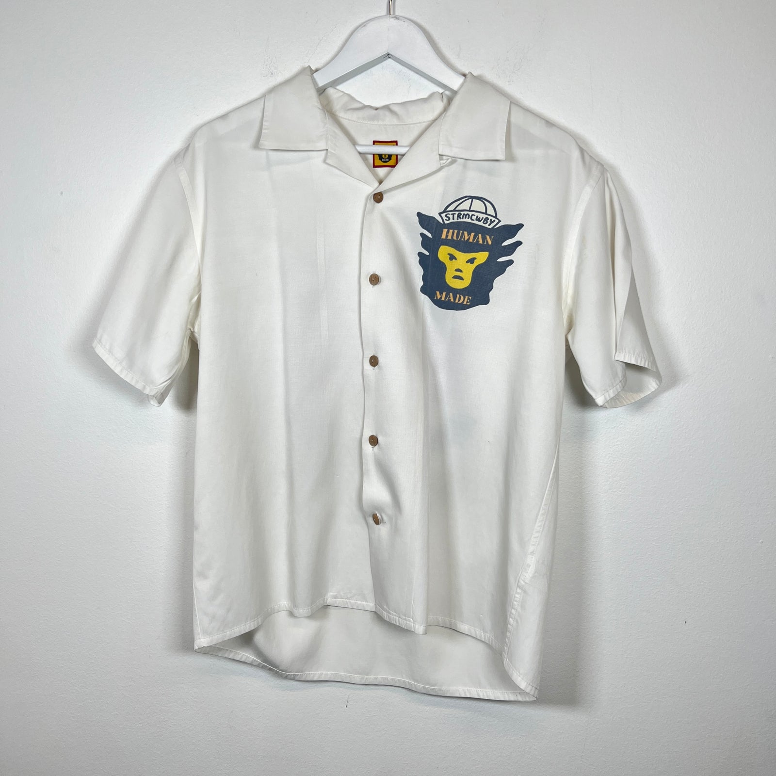 Human Made White Anchor Button Up Shirt Size M