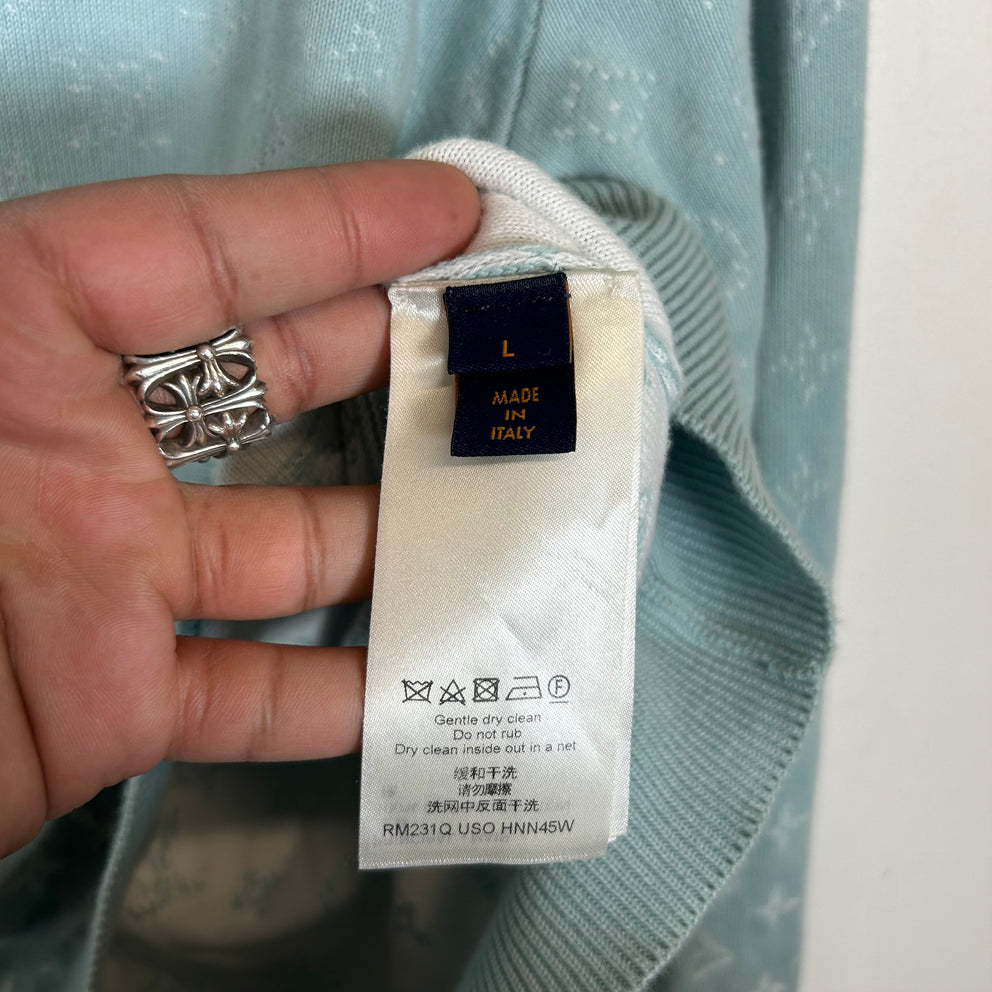 Louis Vuitton Baby Blue Gradient Monogram Hoodie Size L