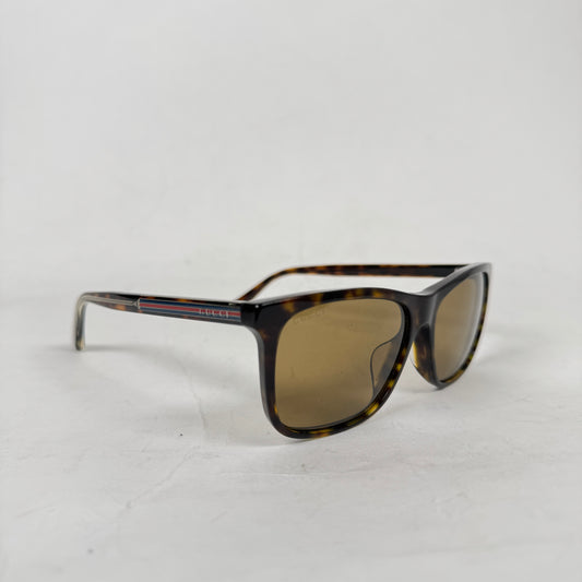 Gucci Brown Web Stripe Sunglasses