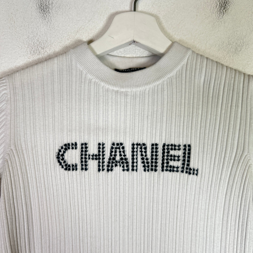 Chanel 2021 Ribbed Knit Intarsia T-Shirt