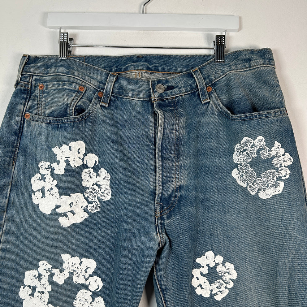 Denim Tears Light Wash Wreath Jeans Size 36