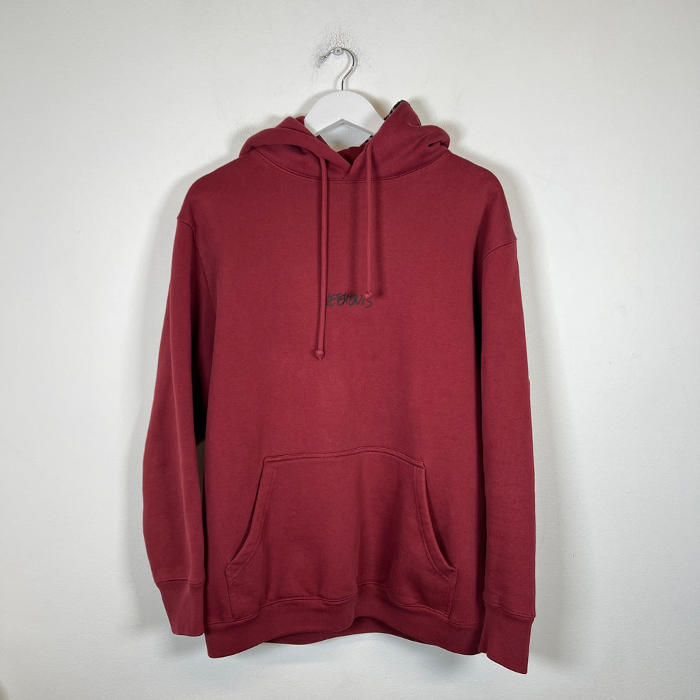 Vetements Burgundy AW21 Written Logo Hoodie Size S