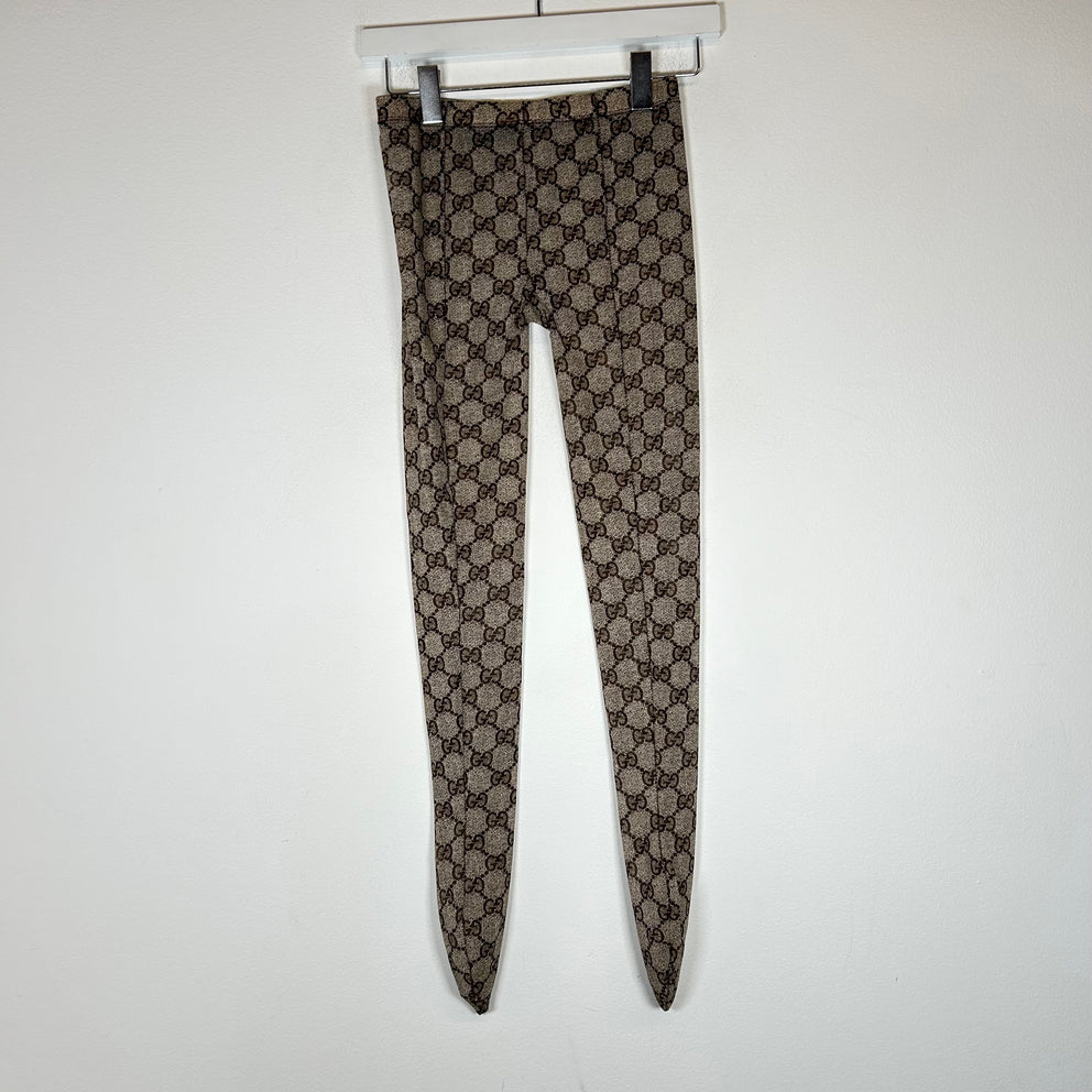 Gucci Beige GG Monogram Tights Size M
