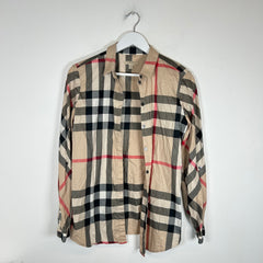 Burberry Tan Check Button Up Size M