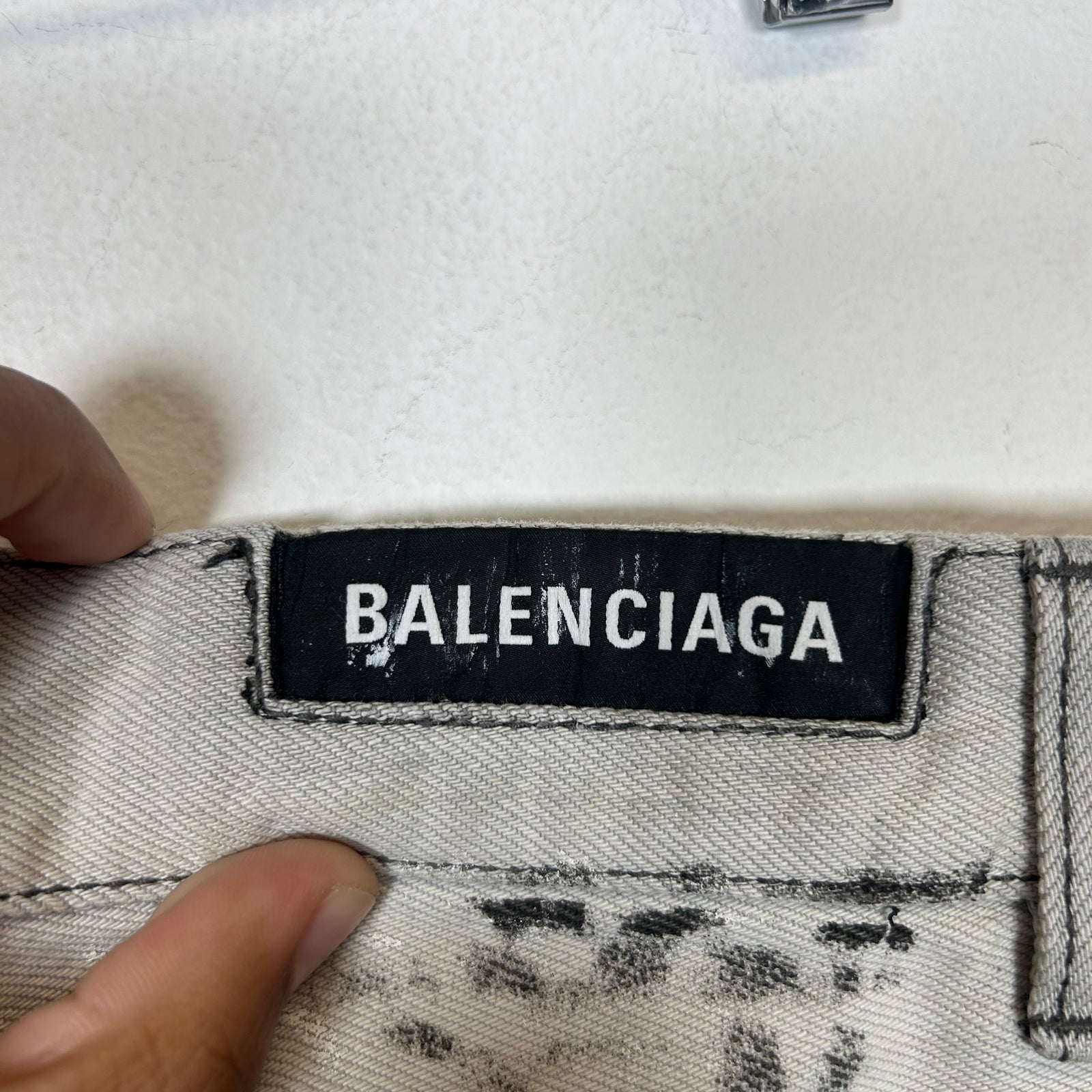 Balenciaga White Graffiti Jeans Size M