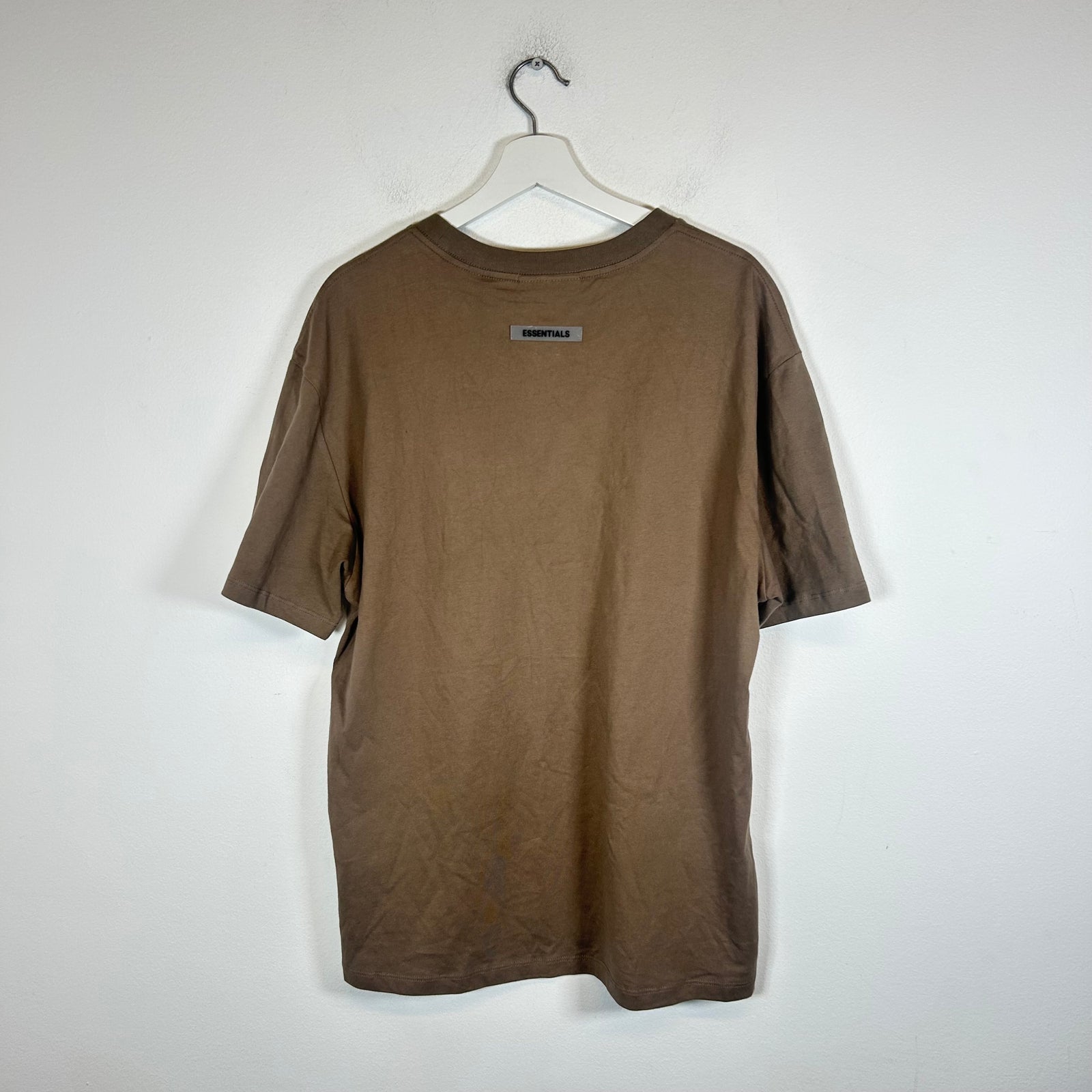 Essentials Brown Spell Out Logo T-Shirt Size S