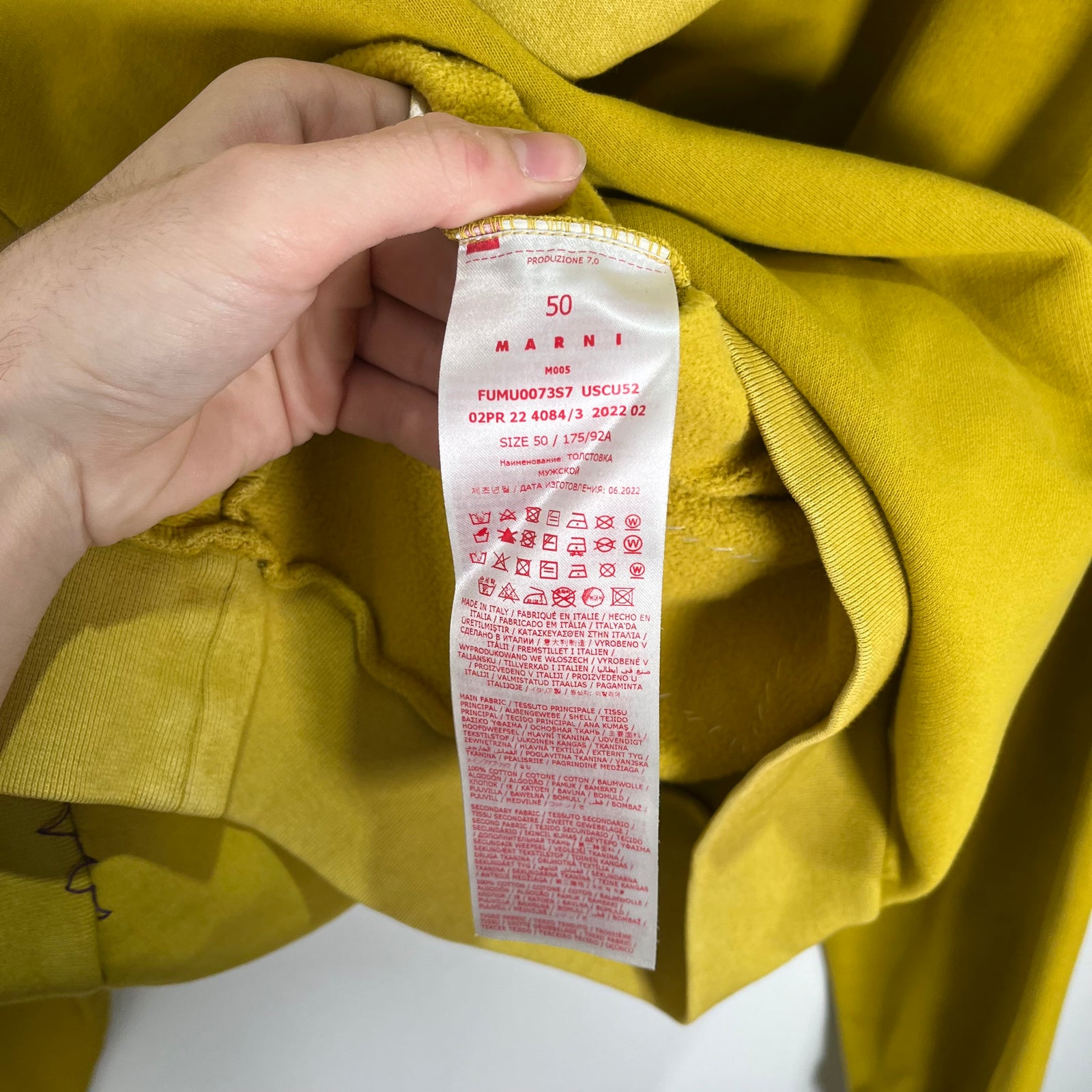 Marni Sequin Yellow Hoodie Size L