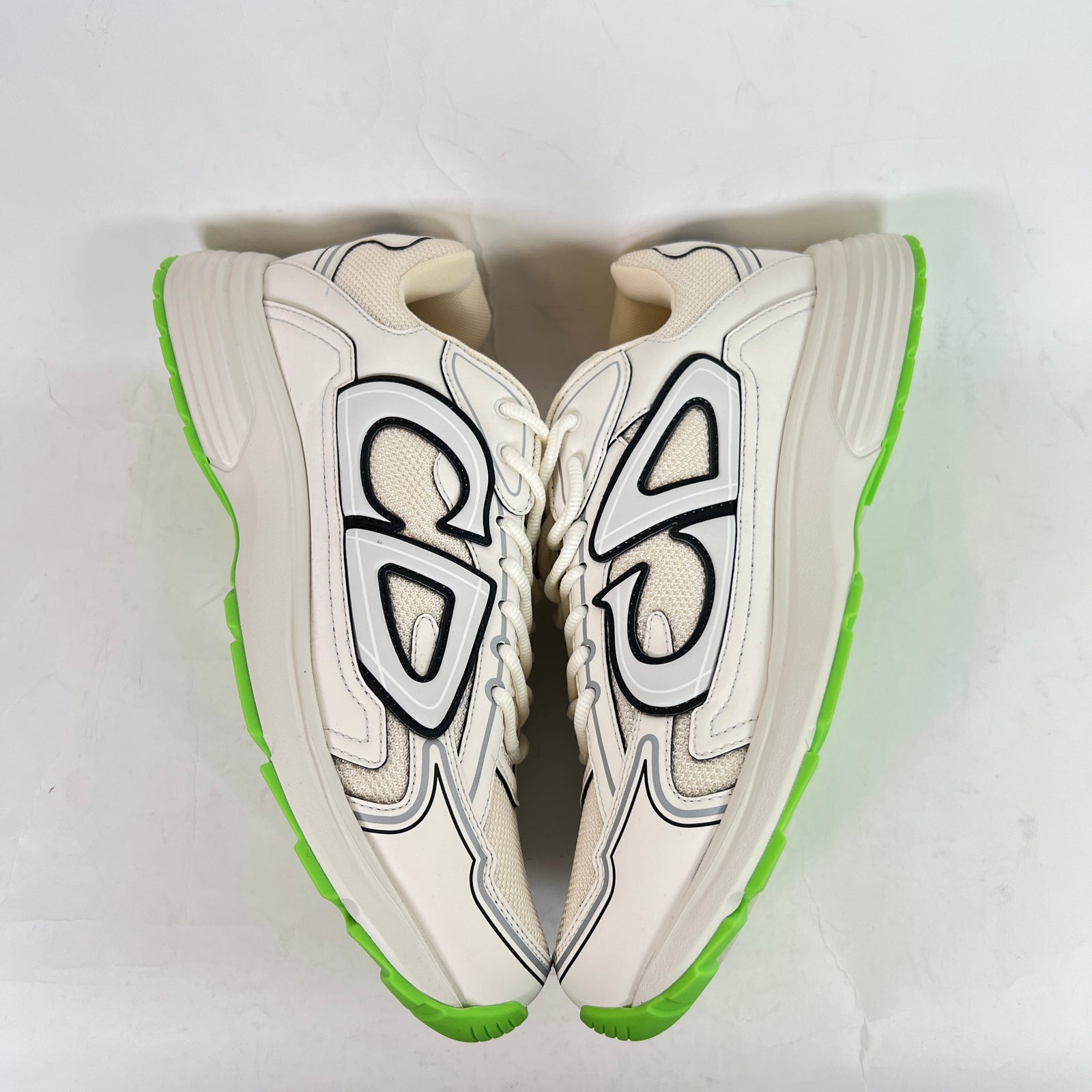 Dior B30 Beige/Lime Green Microfiber Mesh Sneaker Size 43