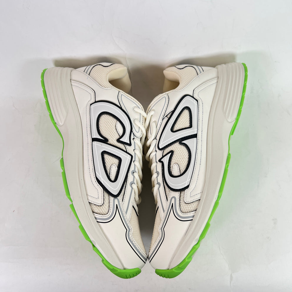 Dior B30 Beige/Lime Green Microfiber Mesh Sneaker Size 43