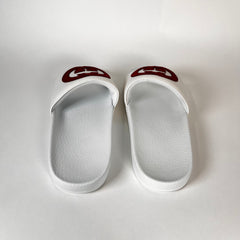 Gucci White Interlocking G Leather Slides Size 42
