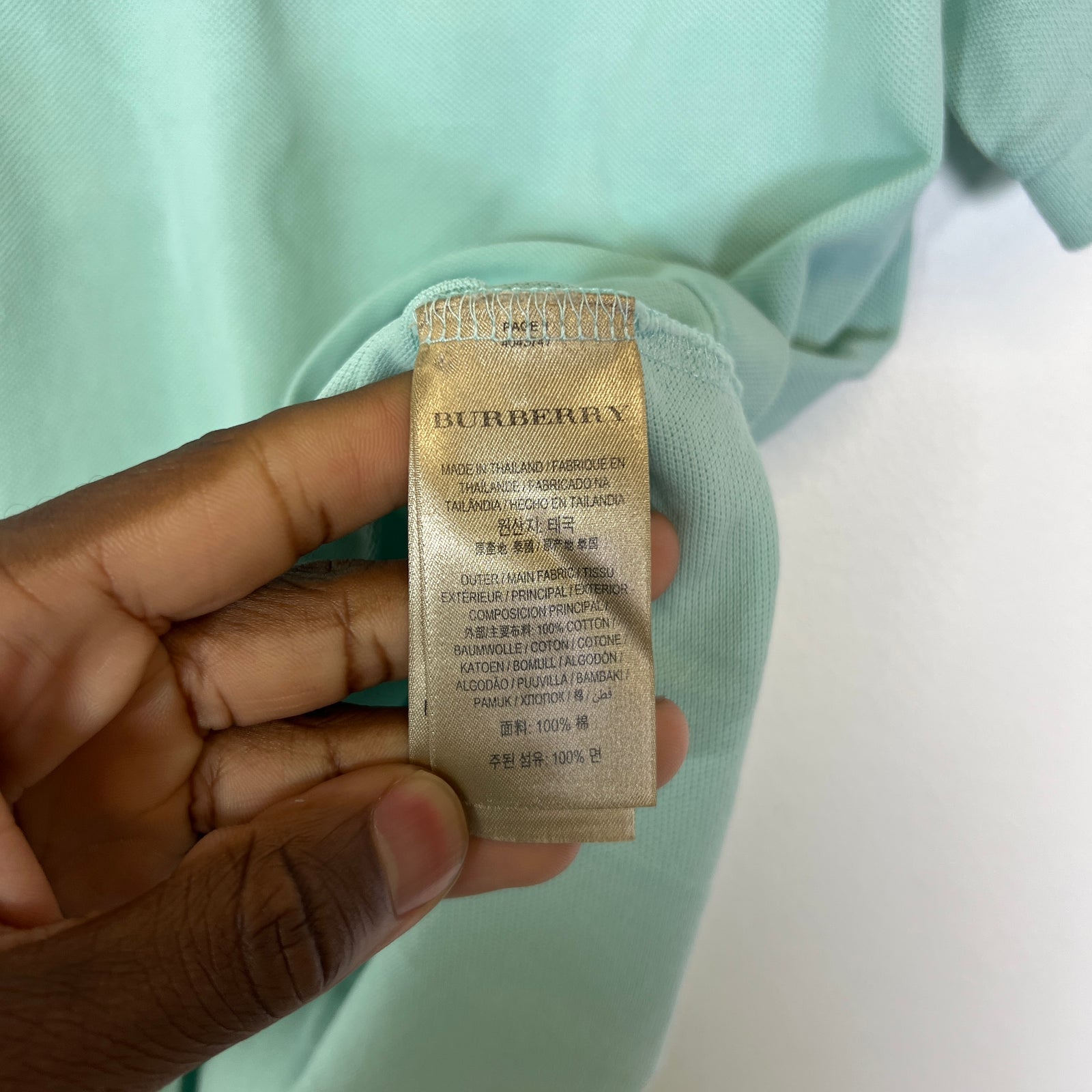 Burberry Mint Blue Hatley Camo Polo Shirt