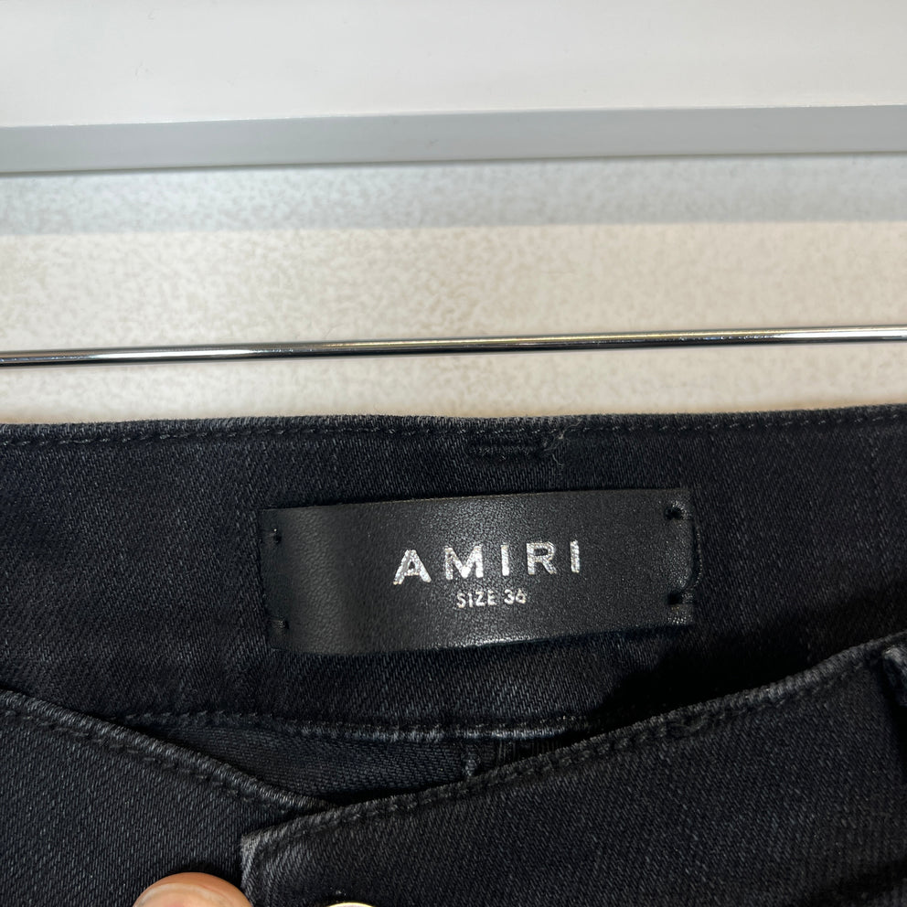 Amiri Black Starburst Applique Skinny Jeans Size 36