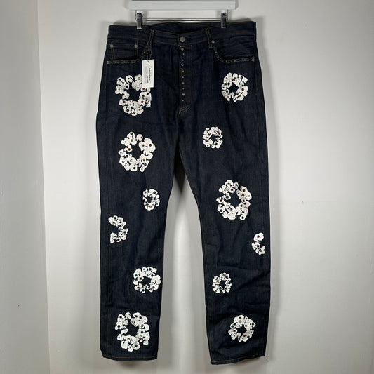 Denim Tears Rhinestone Raw Denim Wreath Jeans Size 38