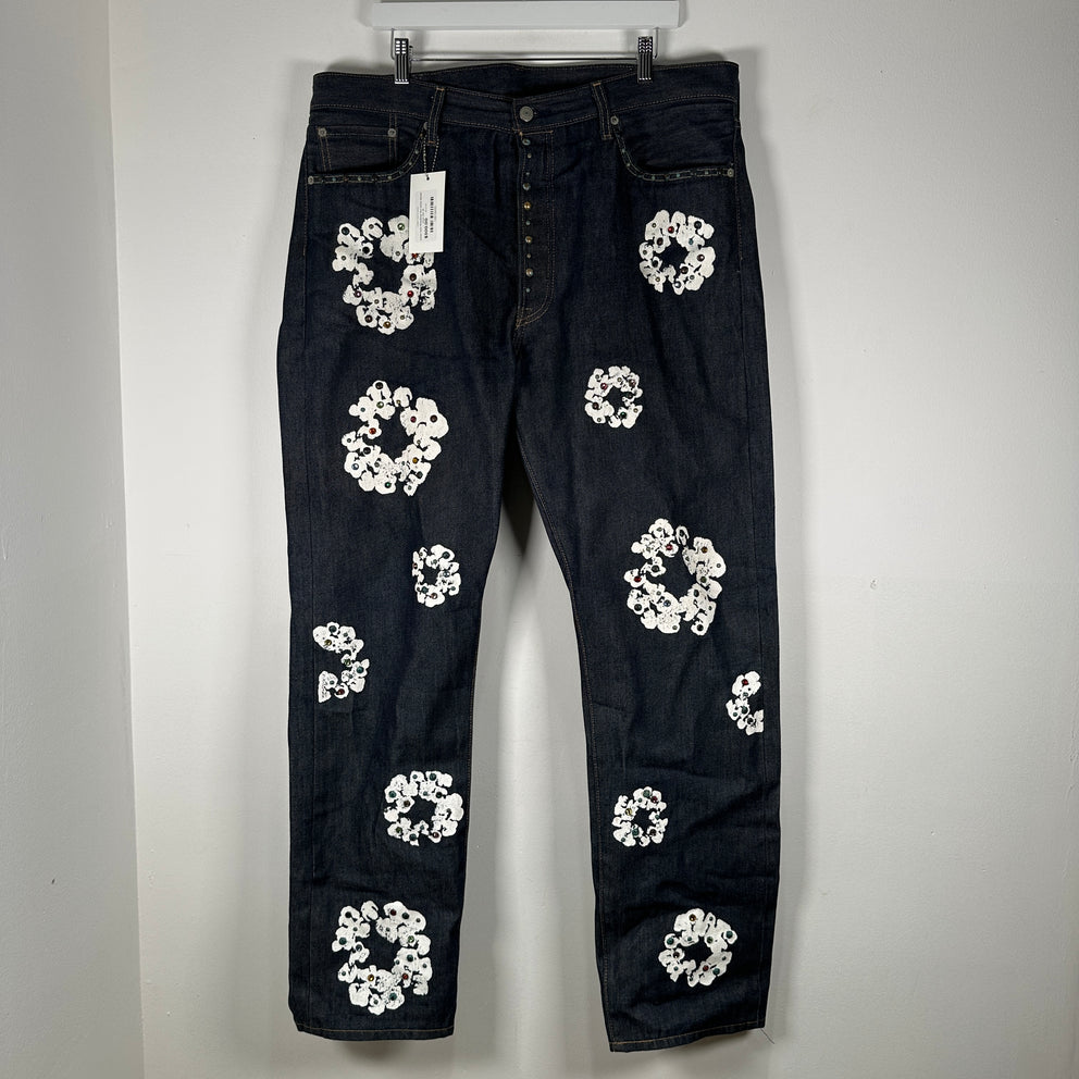 Denim Tears Rhinestone Raw Denim Wreath Jeans Size 38