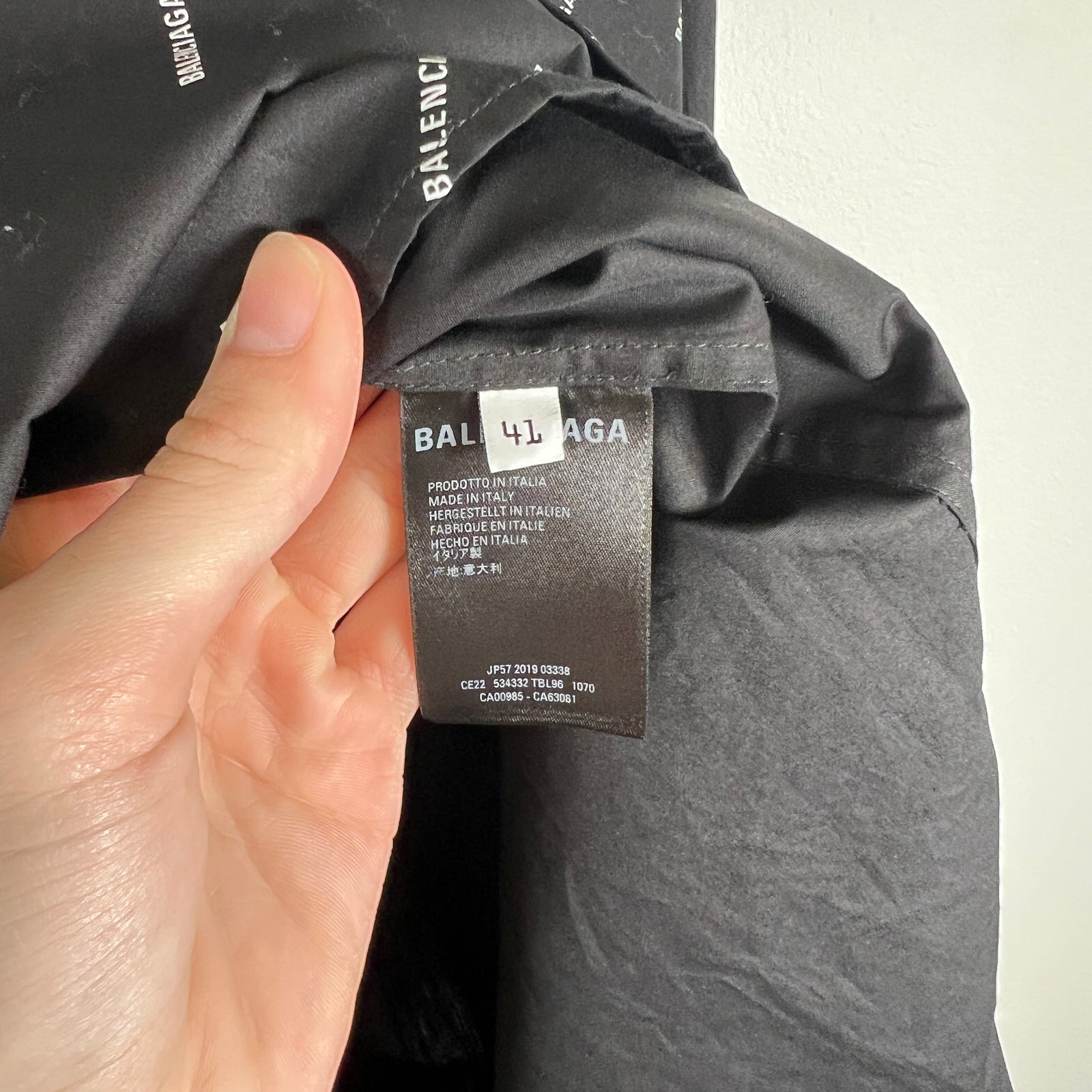 Balenciaga Black All Over Print SS Button Up