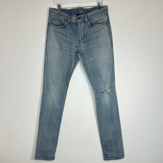 Saint Laurent D02 Lightwash Distressed Jeans Size 31