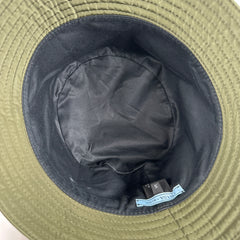 Prada Army Green Logo Bucket Hat Size S