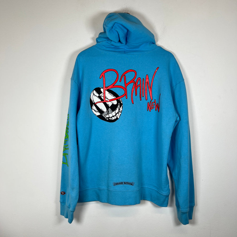 Chrome Hearts Blue Matty Boy Brain New Hoodie Size L