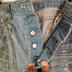 Dior Homme SS04 Bleu Claire Waxed Denim Jeans