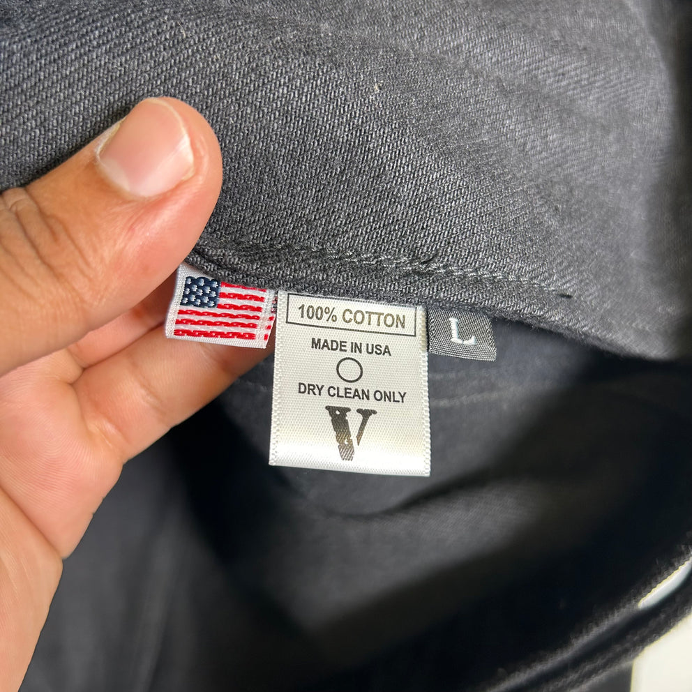 Vlone Black Rhinestone "Live Vlone Die Vlone" Jean Jacket Size L