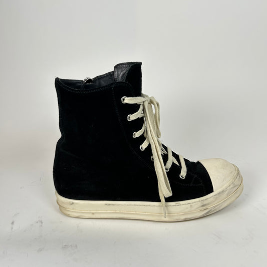 Rick Owens Black Suede High-Top Ramones Size 42