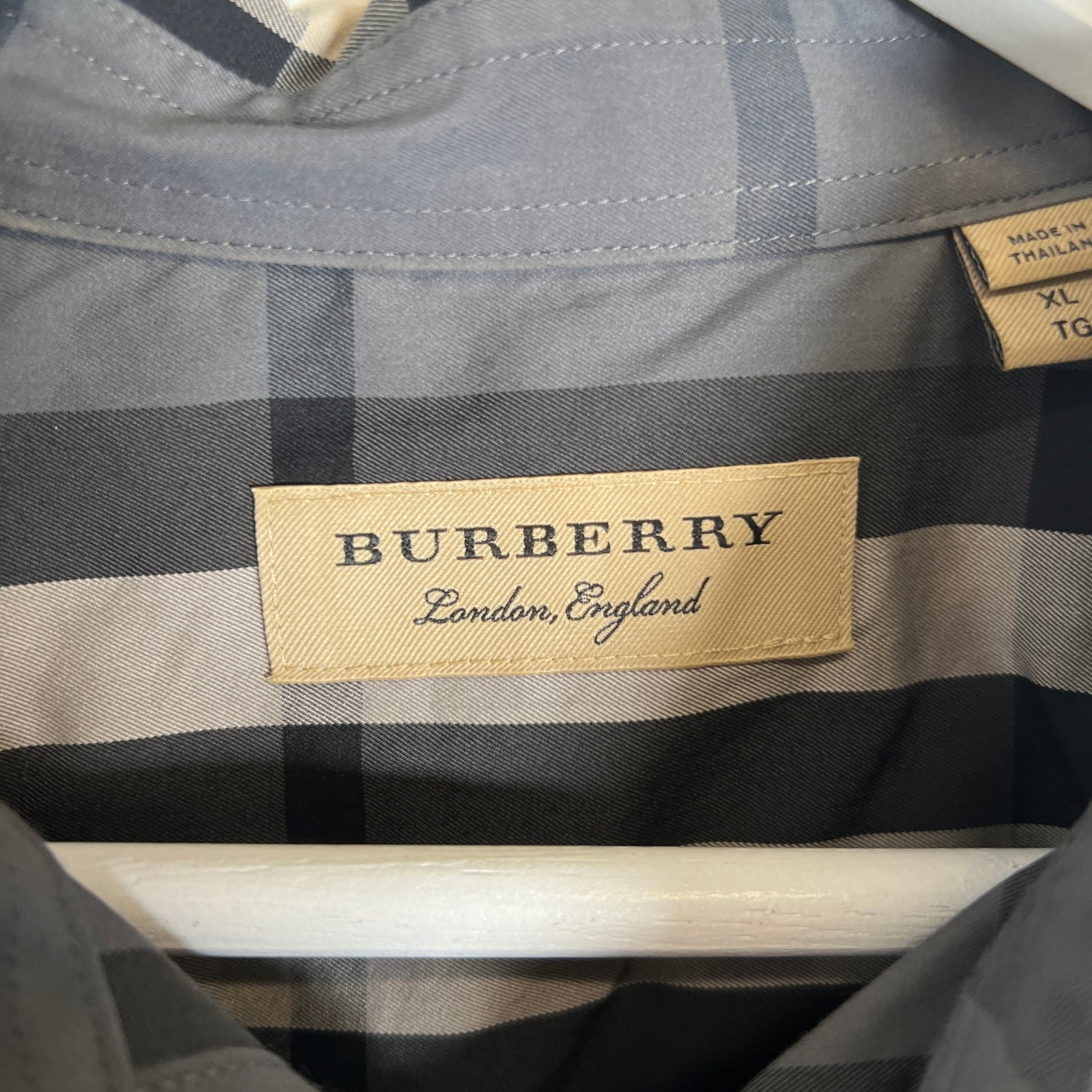 Burberry Grey Plaid Shirt Size XL