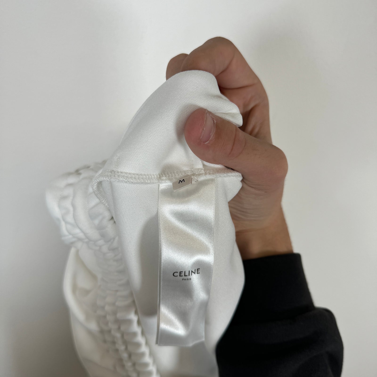 Celine White Logo Track Pants Size M
