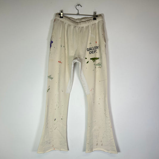 Gallery Dept Cream Paint Splatter Flare Sweatpants