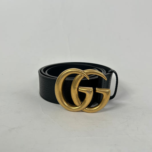Gucci Black/Gold Large GG Belt Size 100