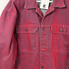 Supreme Flocked Denim Trucker Jacket Red Size L
