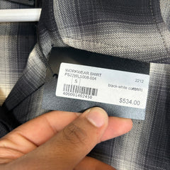 Amiri Black Plaid Check Flannel Shirt Size L