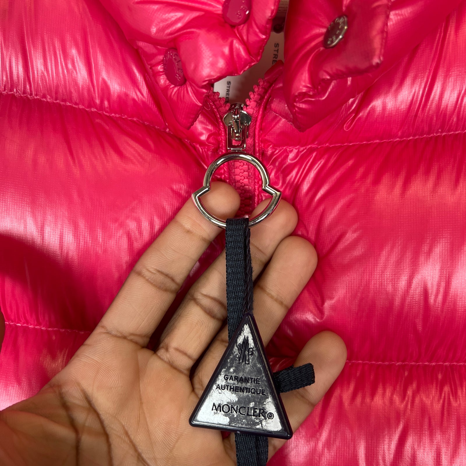 Moncler Pink Copenhague Giubbotto Down Jacket Size 0