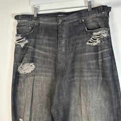 Balenciaga Grey Destroyed Baggy Denim Size M