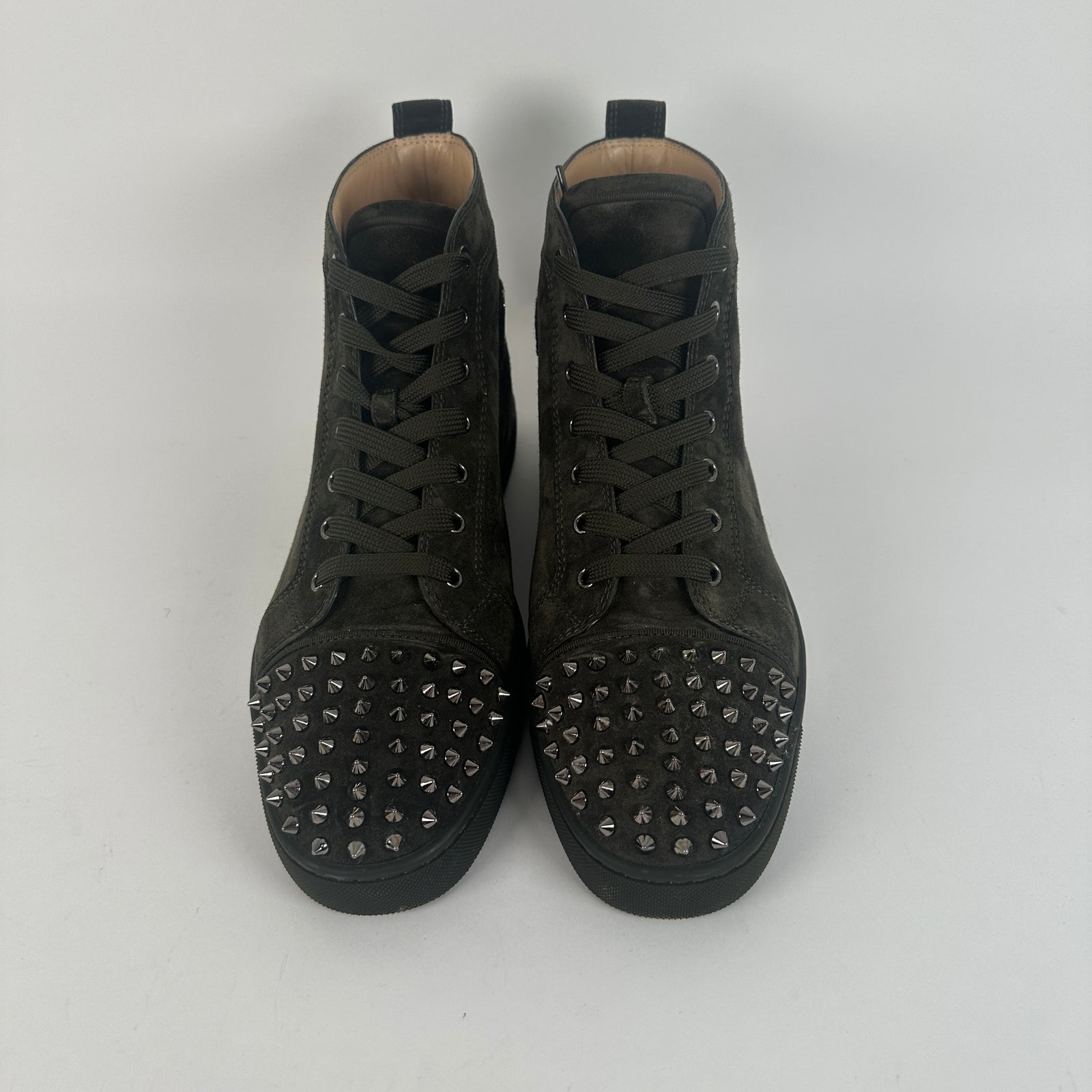 Christian Louboutin Olive Suede High Tops Size 45