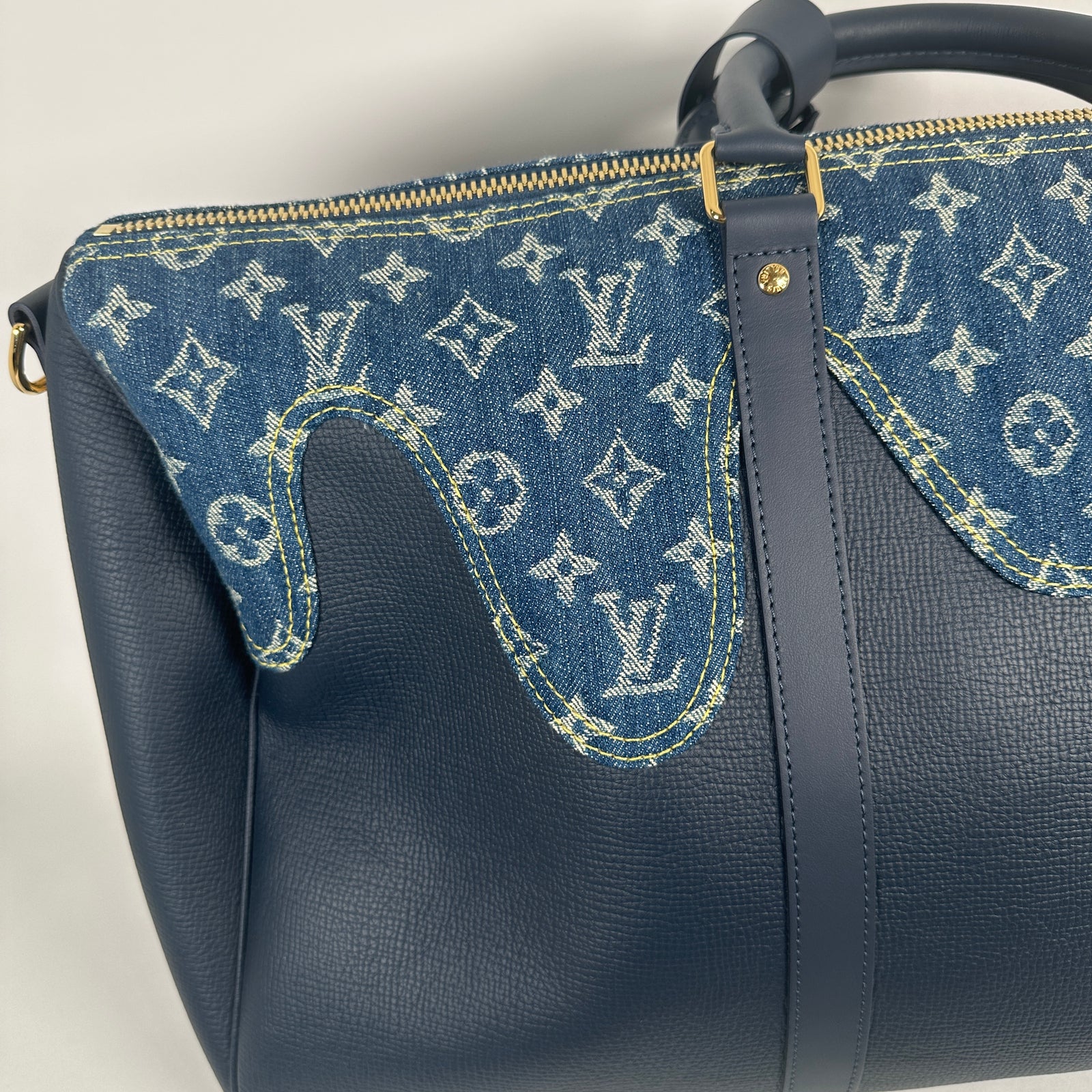 Louis Vuitton x Nigo 2022 Monogram Denim Drip Keepall Bandouliere 50