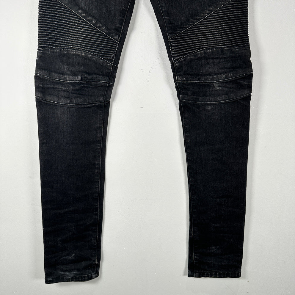 Balmain Black Biker Jeans Size 27