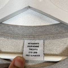 Vetements SS16 Grey Champion Logo Crewneck Size M