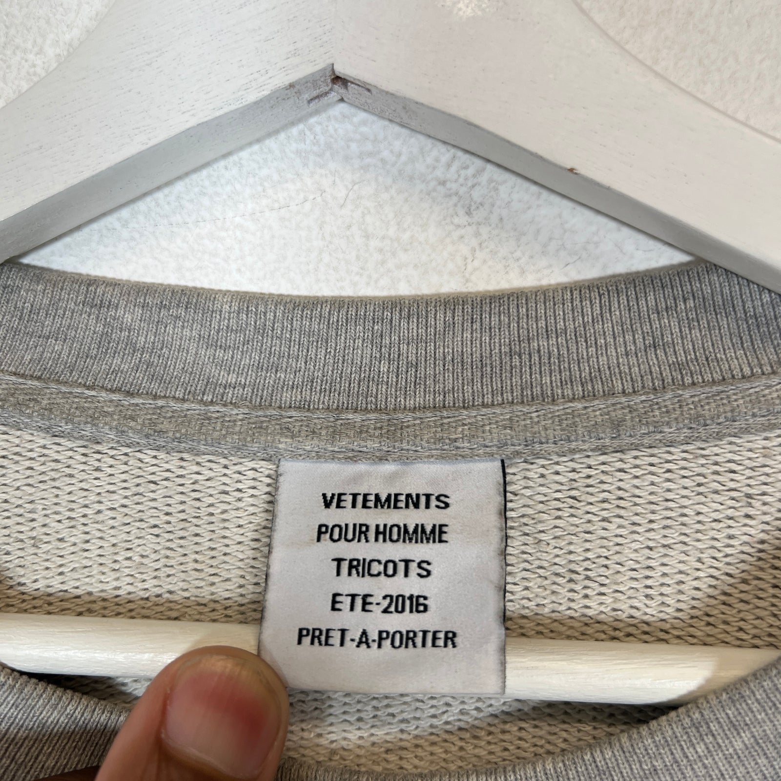 Vetements SS16 Grey Champion Logo Crewneck Size M