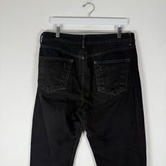 Rick Owens Perfoma Cut Black Denim Jeans Size 33