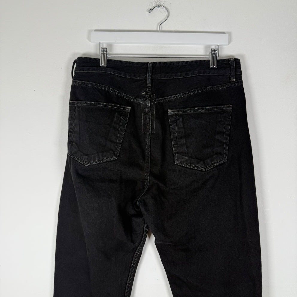 Rick Owens Perfoma Cut Black Denim Jeans Size 33