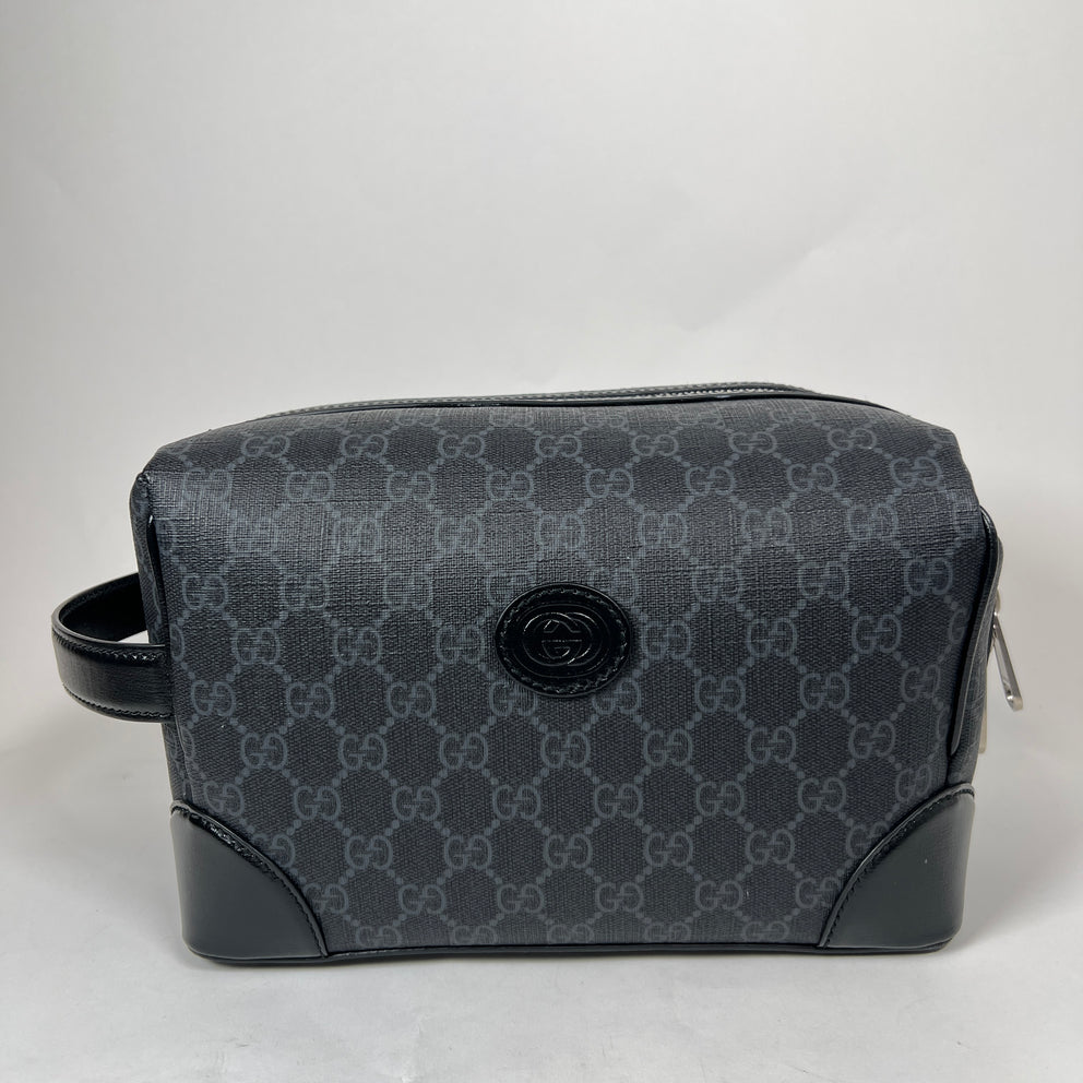 Gucci Black GG Supreme Large Toiletry Bag